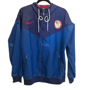 U.S. Olympic Team Men's Navy Blue Windbreaker.